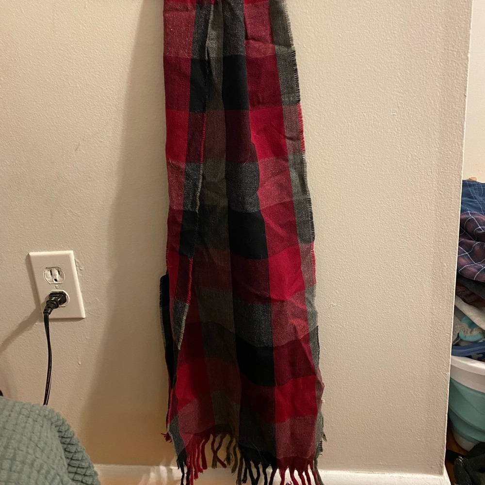 Red and black plaid scarf